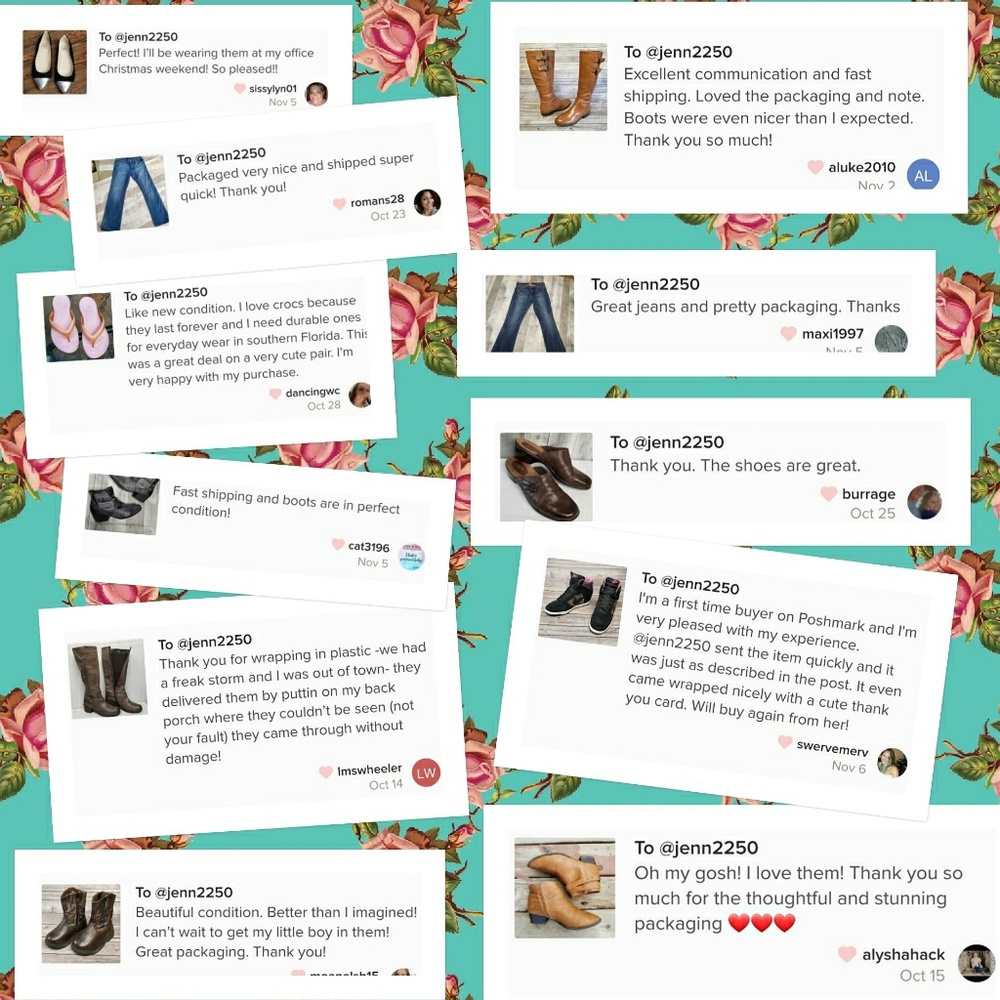 Some of my Poshmark comments